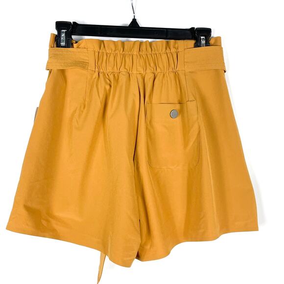 Athleta Skyline Short II Yellow High-Rise Belted Zip Pocket Pleated Sz 2 - Picture 7 of 10